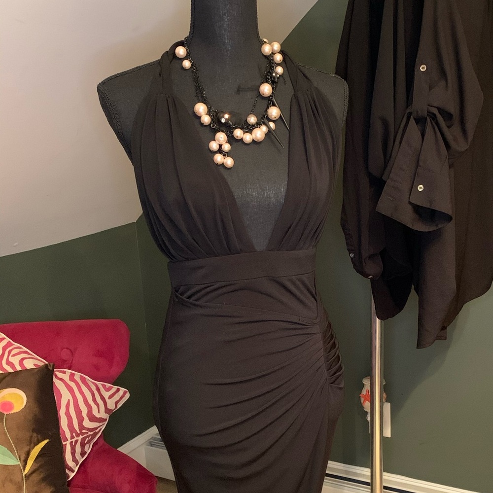 Black Mustard Seed asymmetric cocktail dress
